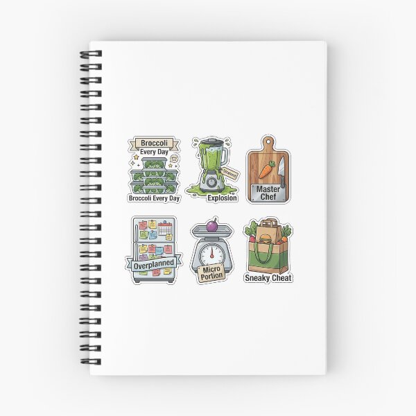 Item preview, Overambitious Healthy Meal Prep Sticker Pack - New Year Diet Puns designed and sold by SimpleP.