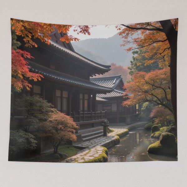 Item preview, Autumn Reflections at the Temple Stream designed and sold by nhk999.