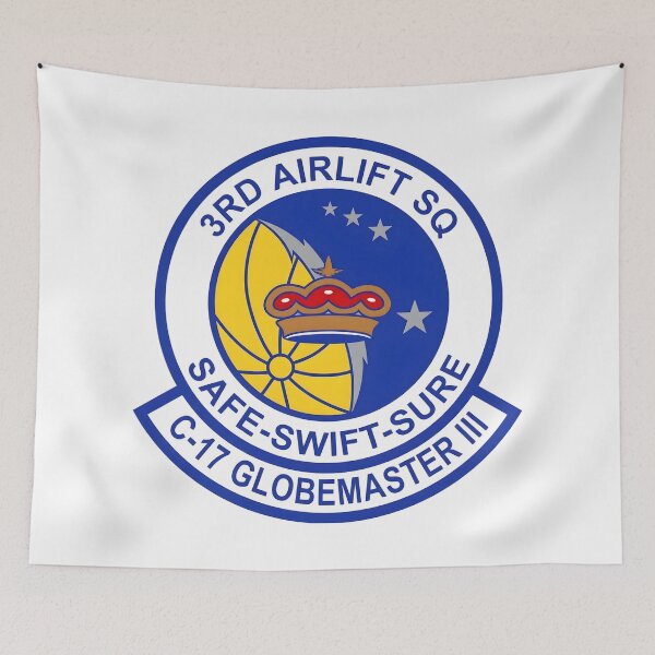 Artikelvorschau, USAF 3rd Airlift Squadron C-17 Globemaster III Emblem entworfen und verkauft von CharlieDesings.