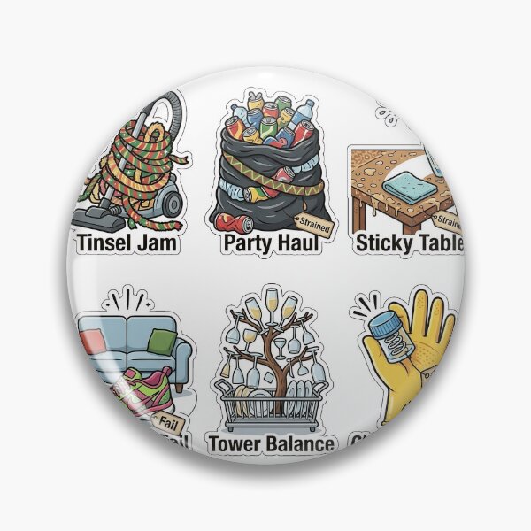 Item preview, Post-Party Cleaning Up Disasters Sticker Pack - Jan 1st Cleanup designed and sold by SimpleP.