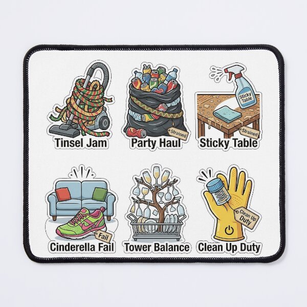 Item preview, Post-Party Cleaning Up Disasters Sticker Pack - Jan 1st Cleanup designed and sold by SimpleP.