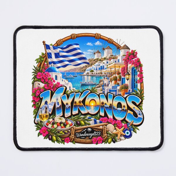 Item preview, Mykonos Greece – Greek island windmills & Aegean Sea designed and sold by Wandervogel123.