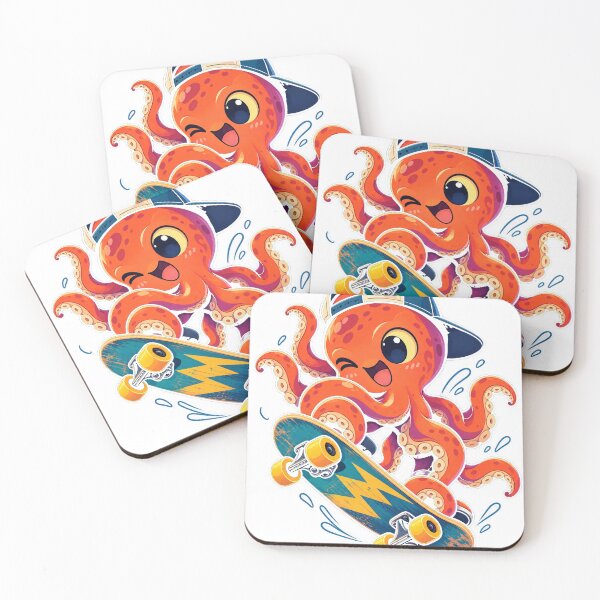 Item preview, Cute Skateboarding Octopus Funny Ocean Character designed and sold by SHRETAM CO..