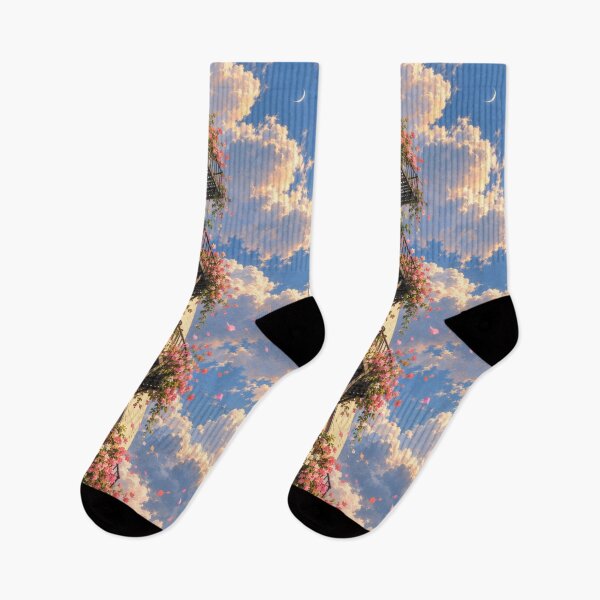 Item preview, Flower Covered Fire Escape Under a Dreamy Summer Sky designed and sold by H-Tsvetkova.