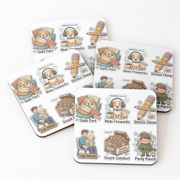 Item preview, Funny Dog New Year Countdown Panic Sticker Pack - Pet New Year designed and sold by SimpleP.