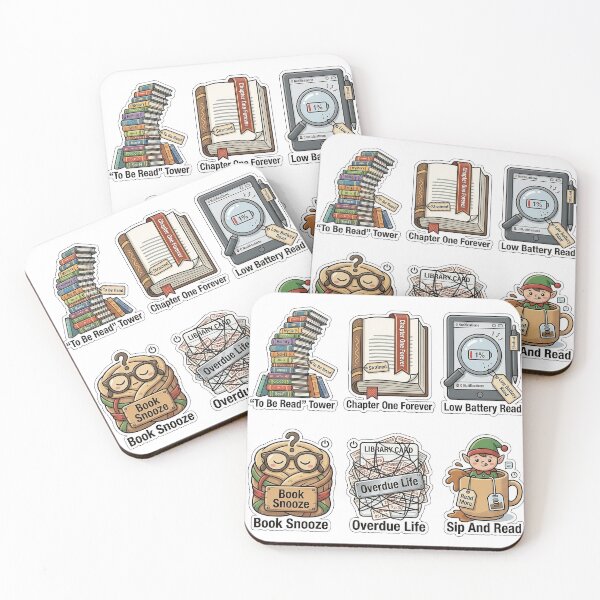Item preview, Over-ambitious Reading Goal Resolution Sticker Pack - Bookworm Puns designed and sold by SimpleP.