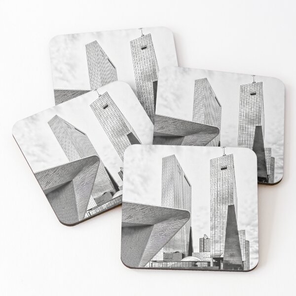 Item preview, Rotterdam Skyline – Station Roof and Towers in Black and White designed and sold by Pjotre7.