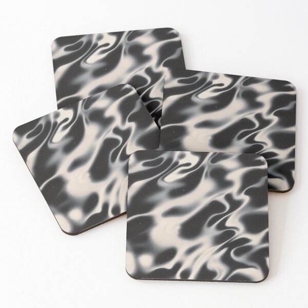 Item preview, Black Cream Liquid Wavy Pattern designed and sold by imaniko.