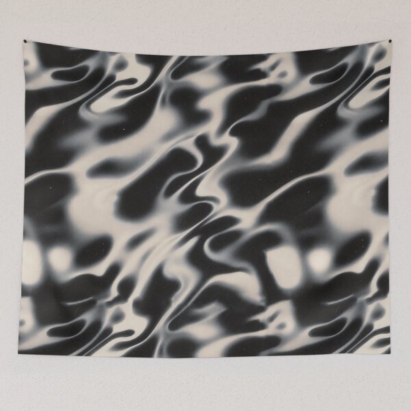Item preview, Black Cream Liquid Wavy Pattern designed and sold by imaniko.