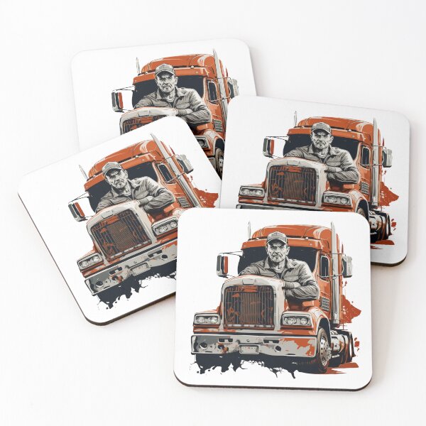 Item preview, Orange Semi Truck Driver Big Rig Trucker Art designed and sold by Apex Designs.