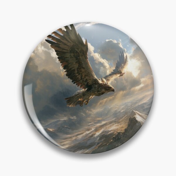 Item preview, A magnificent Thunderbird soaring powerfully above a vast mountain valley, Fantasy & Mythological Creatures designed and sold by CDC40.
