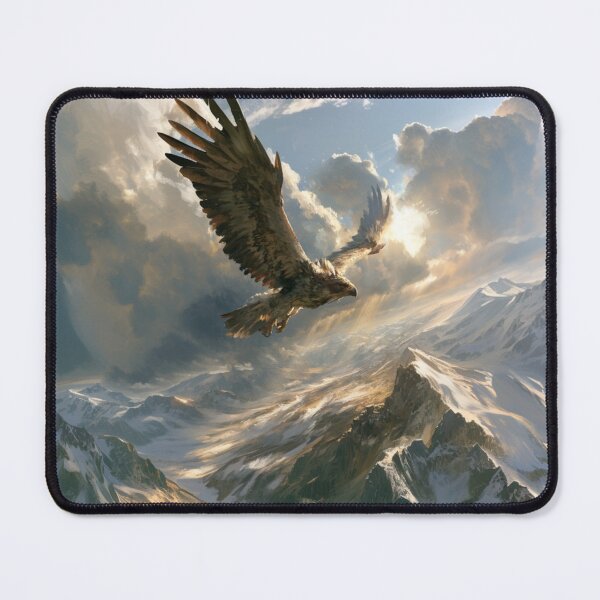 Item preview, A magnificent Thunderbird soaring powerfully above a vast mountain valley, Fantasy & Mythological Creatures designed and sold by CDC40.