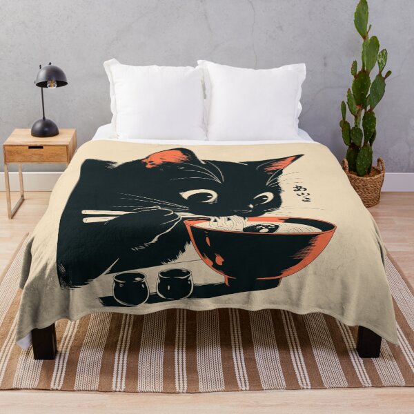 Item preview, Slurping Ramen Noodles Black Cat Japanese Retro designed and sold by mustbewhy.