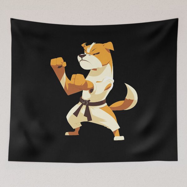 Item preview, Orange Karate Dog Martial Arts Cartoon Art designed and sold by Apex Designs.