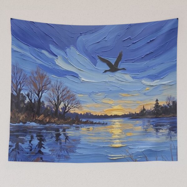 Item preview, Golden Flight at Dusk - Oil Painting  designed and sold by nhk999.