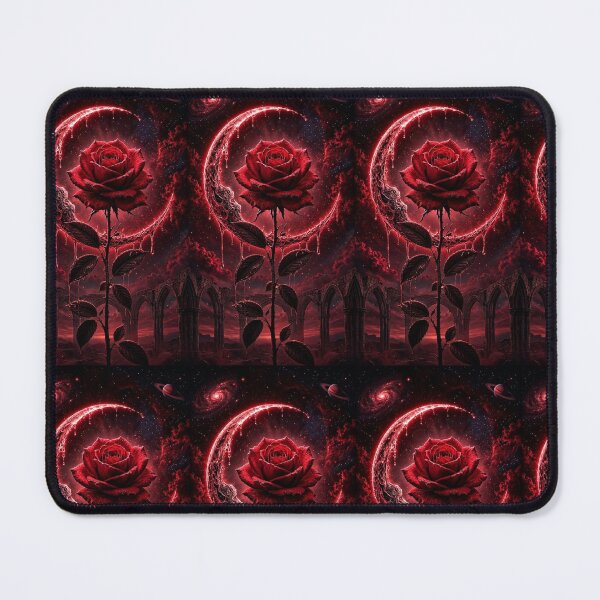 Item preview, Crimson Gothic Rose Under the Moon – Dark Romantic Floral Art designed and sold by Syreneyes.