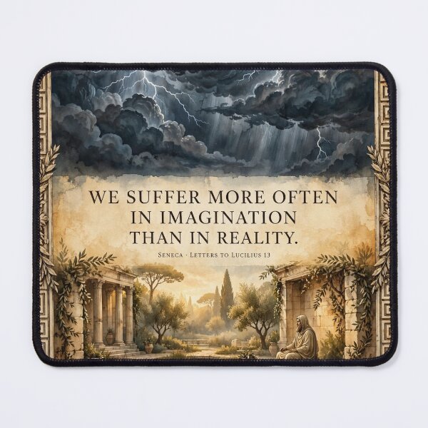 Item preview, "We Suffer More Often in Imagination Than in Reality" Seneca T-Shirt designed and sold by CalderVeritas.