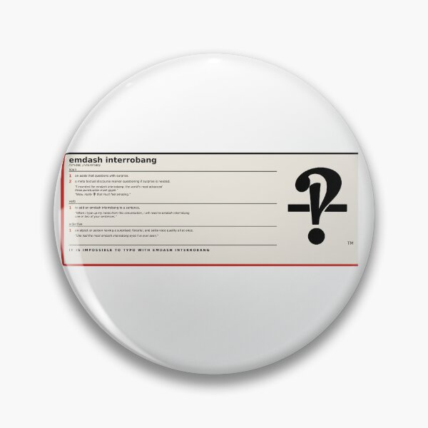 Artikelvorschau, Definition des Gedankenstrichs Interrobangs entworfen und verkauft von Emdash Interrobang.