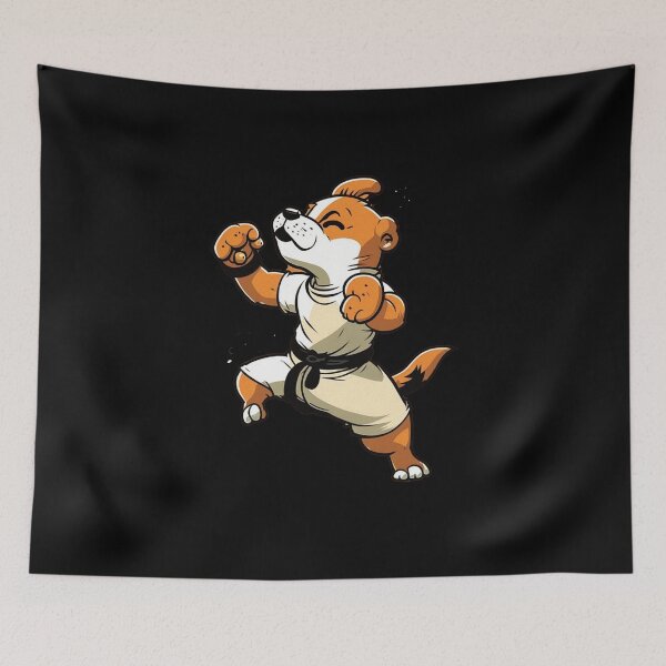 Item preview, Cute Karate Dog Martial Arts Cartoon Art designed and sold by Apex Designs.