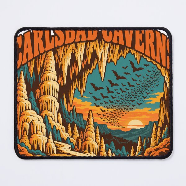 Artikelvorschau, Geschenkidee für Fans des Carlsbad Caverns Nationalparks – Retro-Souvenir aus den Carlsbad Caverns entworfen und verkauft von RedRubyBubble.