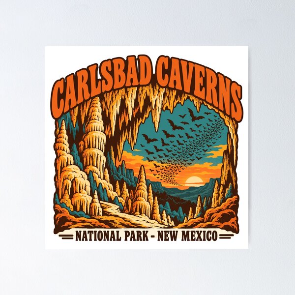 Item preview, Regalo del Parque Nacional de las Cavernas de Carlsbad - Recuerdo retro de las Cavernas de Carlsbad designed and sold by RedRubyBubble.