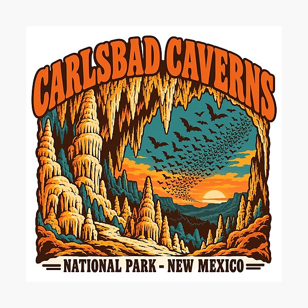 Item preview, Carlsbad Caverns National Park Gift - Retro Carlsbad Caverns Souvenir designed and sold by RedRubyBubble.