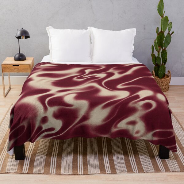Item preview, Burgundy Cream Liquid Wavy Pattern designed and sold by imaniko.