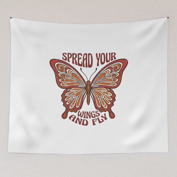 Item preview, Folk Art Retro Boho Butterfly Illustration with Detailed Wings Illustration designed and sold by SHOP-Corner.