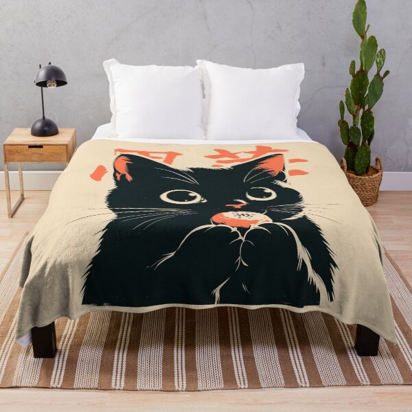 Item preview, Kawaii Black Cat Eating Takoyaki Japanese designed and sold by mustbewhy.