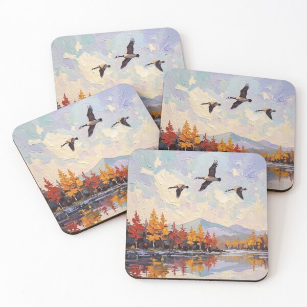 Item preview, Autumn Flight Over Still Waters - Oil Painting designed and sold by nhk999.