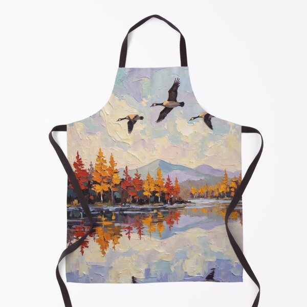 Item preview, Autumn Flight Over Still Waters - Oil Painting designed and sold by nhk999.