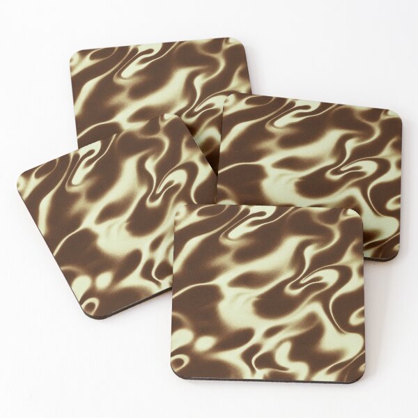 Item preview, Brown Cream Liquid Wavy Pattern designed and sold by imaniko.
