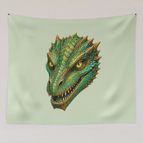 Artikelvorschau, Teal Dragon Head with Open Gaze entworfen und verkauft von design-rebell.