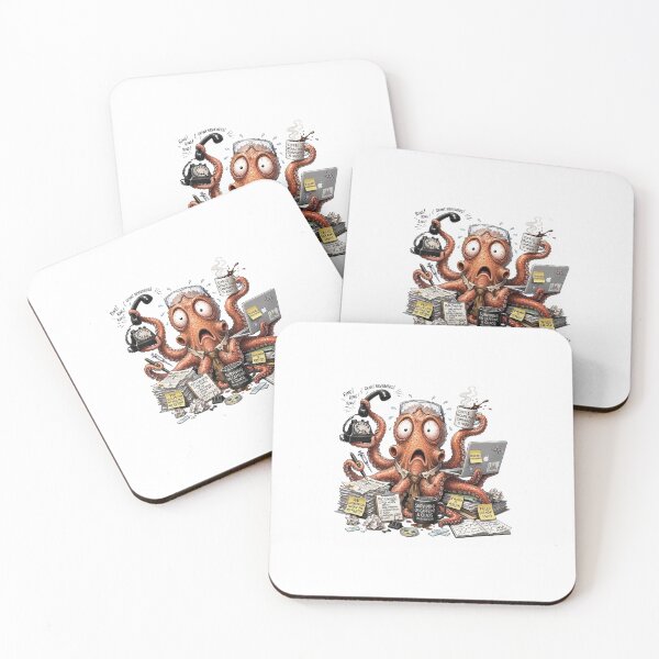 Item preview, Stressed Octopus Multitasking Funny Office Burnout Meme designed and sold by CoolCrazyChaos.