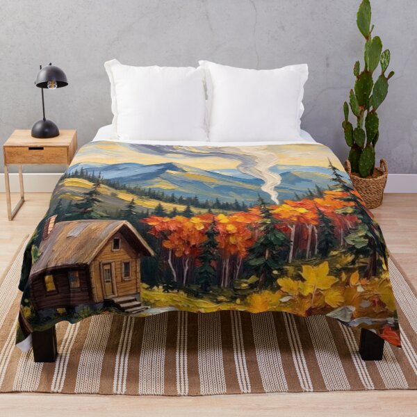Item preview, Golden Autumn Cottage - Oil Painting designed and sold by nhk999.