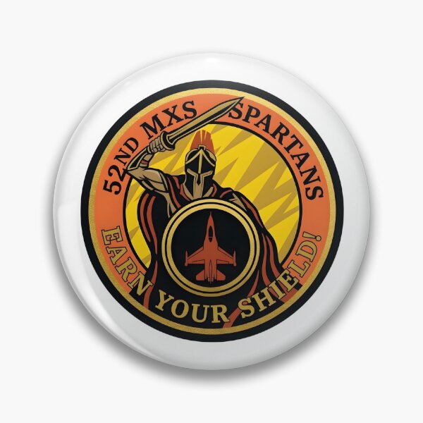 Item preview, USAF 52nd MXS Spartans Earn Your Shield Maintenance Squadron Emblem designed and sold by CharlieDesings.