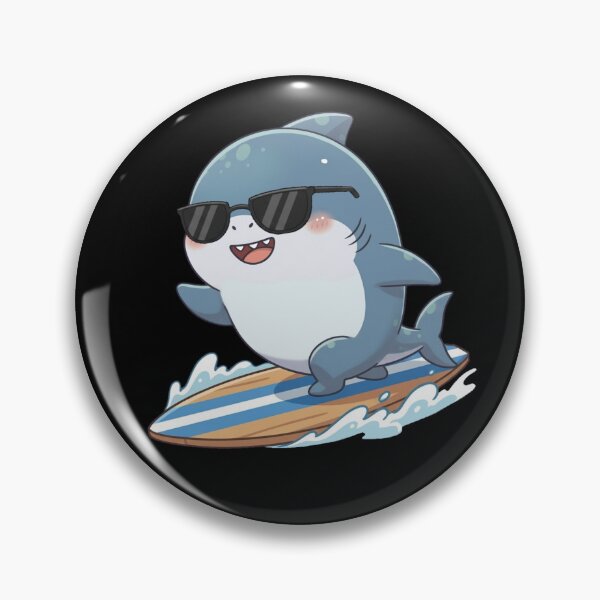 Item preview, Cool Summer Surfing Shark designed and sold by Nature's Chibis.