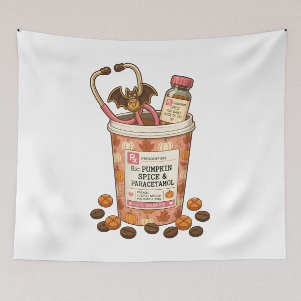 Item preview, Pumpkin Spice & Paracetamol – Funny Halloween Nurse Coffee designed and sold by Art-Arcade6.
