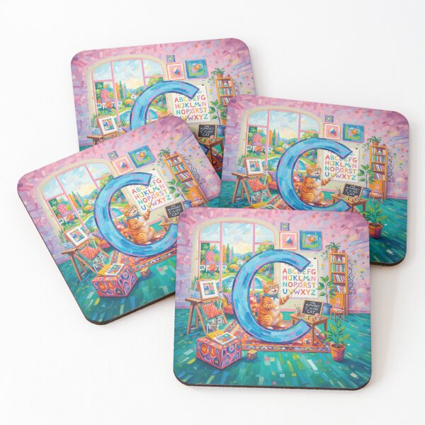 Item preview, Cat Teaching The Alphabet designed and sold by Home Decor Art.