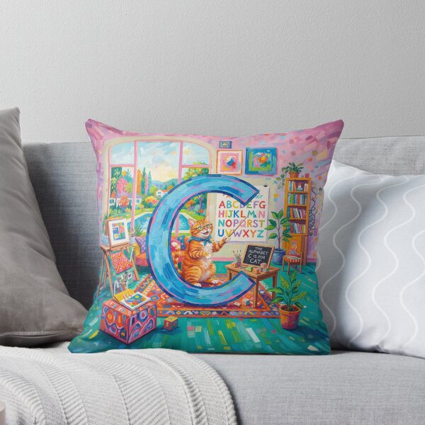Item preview, Cat Teaching The Alphabet designed and sold by Home Decor Art.
