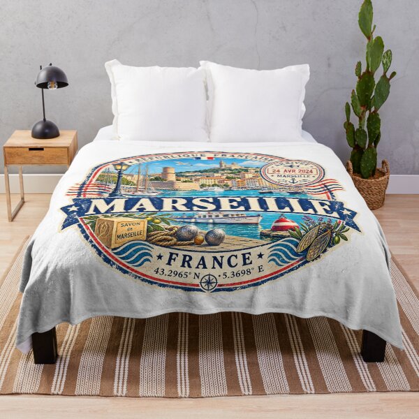 Item preview, Marseille Passport Stamp Vintage Provence designed and sold by fritz-10signer.