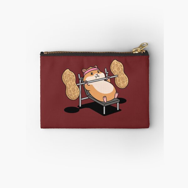 Item preview, Cute Hamster Bench Pressing Peanut Barbell Gym Art designed and sold by Rare By Hero.