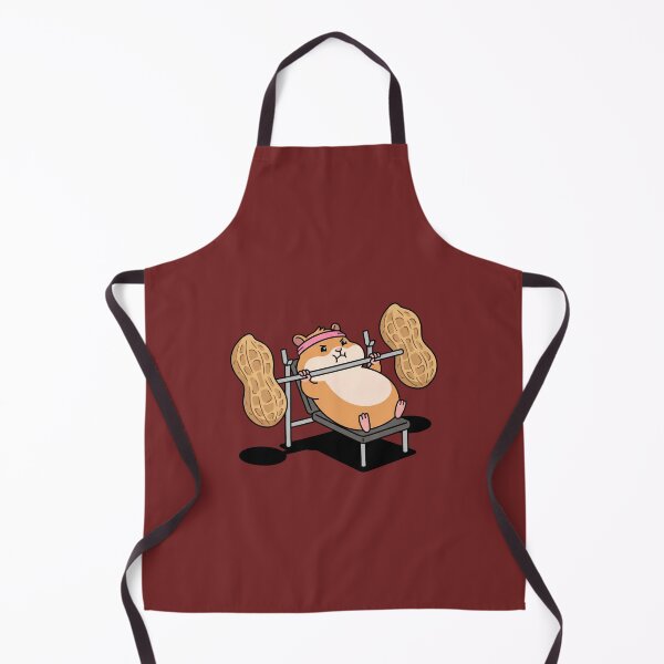Item preview, Cute Hamster Bench Pressing Peanut Barbell Gym Art designed and sold by Rare By Hero.