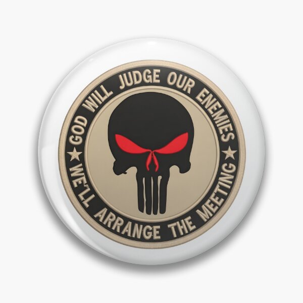 Item preview, Tactical Punisher Skull "God Will Judge Our Enemies" Morale Emblem designed and sold by CharlieDesings.