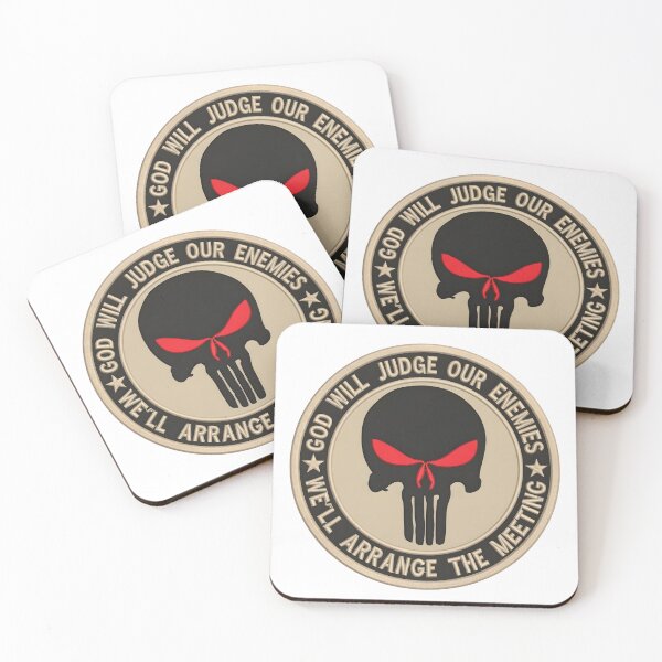 Item preview, Tactical Punisher Skull "God Will Judge Our Enemies" Morale Emblem designed and sold by CharlieDesings.
