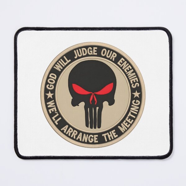Item preview, Tactical Punisher Skull "God Will Judge Our Enemies" Morale Emblem designed and sold by CharlieDesings.