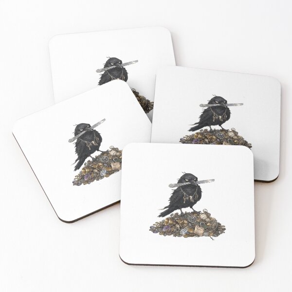 Item preview, Funny Crow With Knife Chaotic Energy Crowcore Goblincore designed and sold by CoolCrazyChaos.