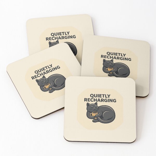Item preview, Black Cat Quietly Recharging designed and sold by QuietNovaShop.