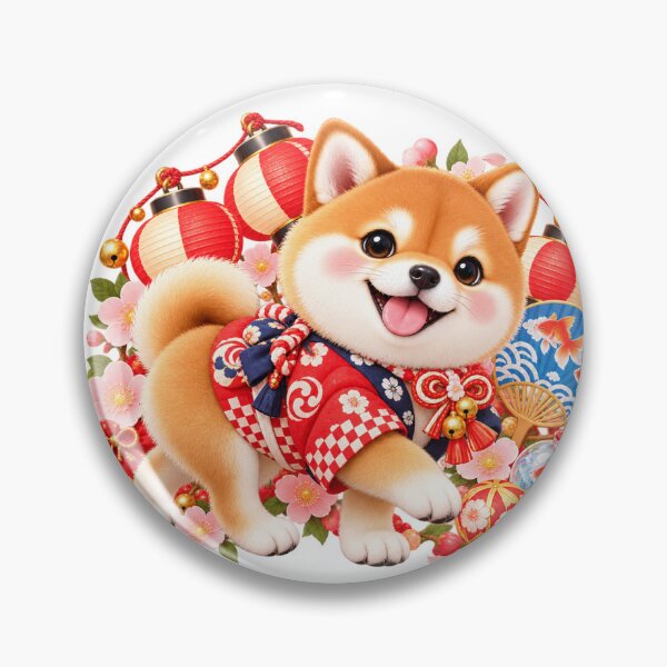 Item preview, Cute Shiba Inu Goldfish Scooping at a Japanese Festival designed and sold by LunaDogStudio.