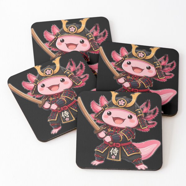 Item preview, Cute Samurai Axolotl Kawaii Japanese Armor designed and sold by ValhallaHub.